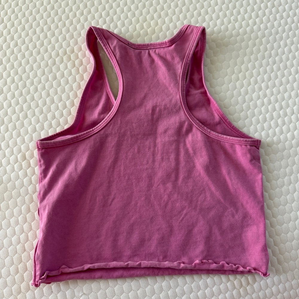 VOIGHT Valentina Making boys cry crystal pink cropped organic cotton tank size S - Picture 5 of 8